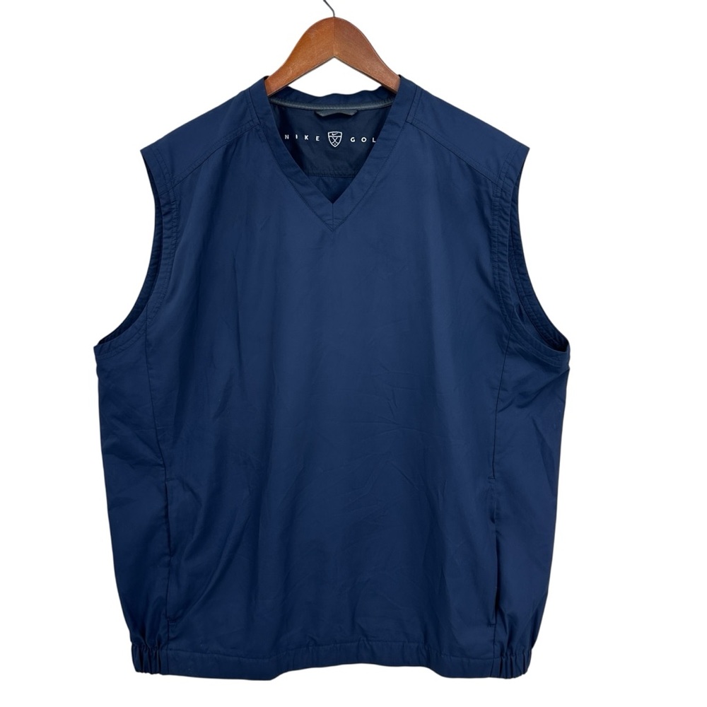 NIKE GOLF Sleeveless Vest V Neck Windbreaker Pullover Blue
